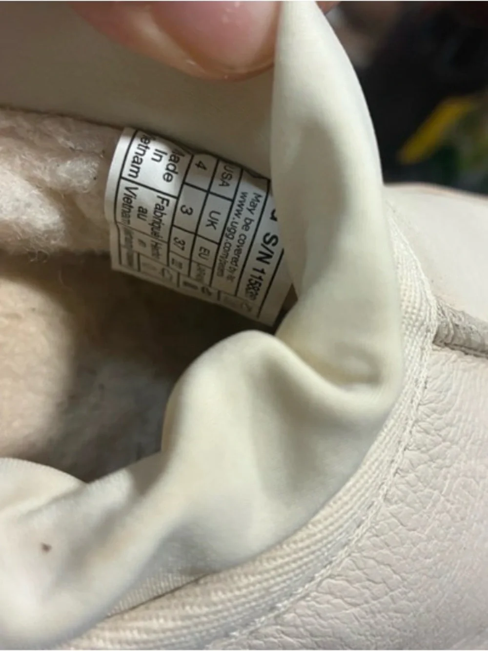 UGG Women's Cream/Tan Leather Platform Clog Sneakers